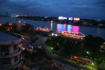 view onto Saigon river from hotel Majestic