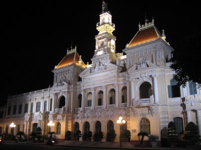The City Hall of Ho Chi Minh City by night