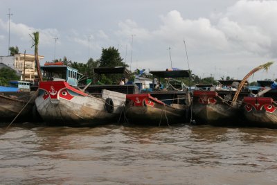 Cai Be floating market in Mekong Delta