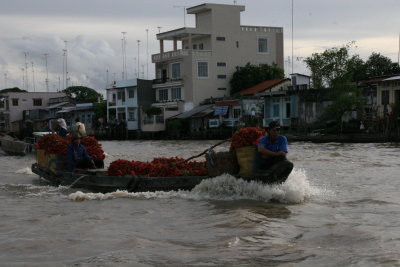 Cai Be floating market in Mekong Delta