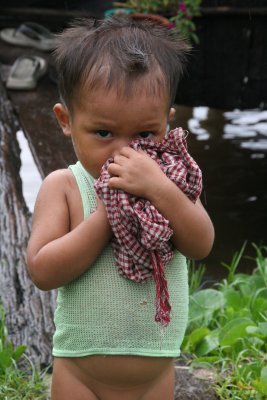 shy cambodian baby