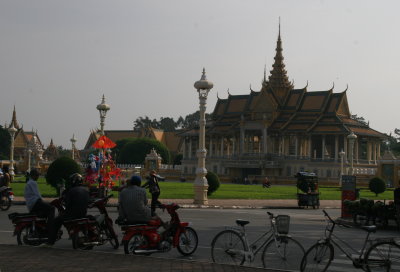 Fronting the Tonle Sap River is the sumptuous classical-style Royal Palace