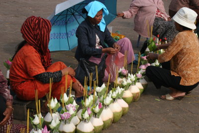 white lotus flowers are used as offerings for religious purposes