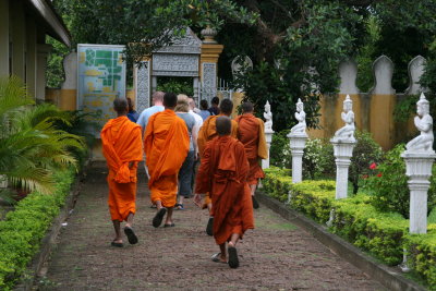 monks in Royal Palace, Phnom Penh