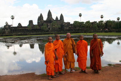 monks and Angkor Wat