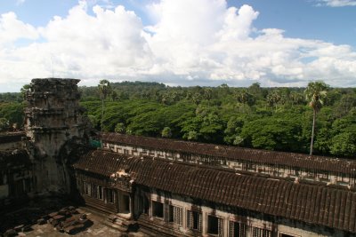 view from top of towers towards library