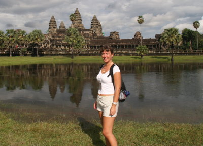 Across the moat towards Angkor Wat