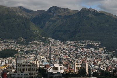 view from Hotel Quito on to Quito