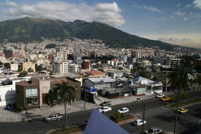 view from Hotel Quito on to Quito