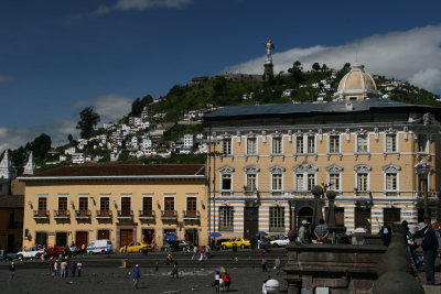 view towards Panecillo and La Virgin de Quito