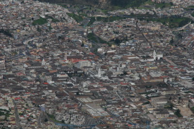 views onto Quito from top