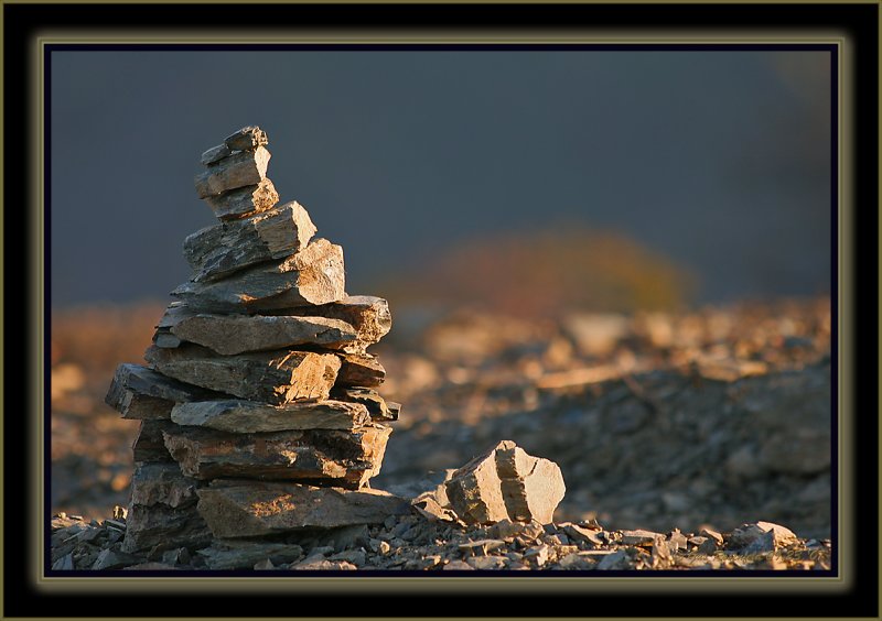 Trail Cairn On Ridge-Line