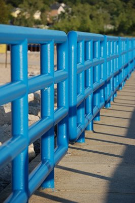 Blue Railing.