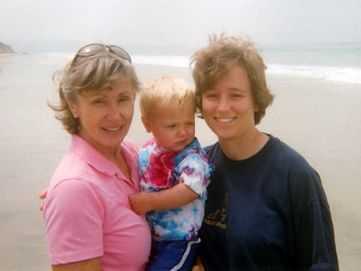 With Mom and Baba at the beach