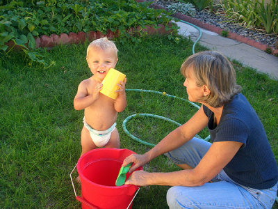 It's hot, let's fill up a bucket!