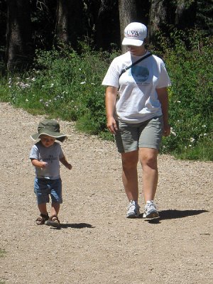 On the trail with Mommy