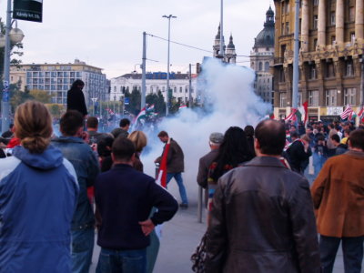 Budapest 23rd Oct tear gas - firkasz