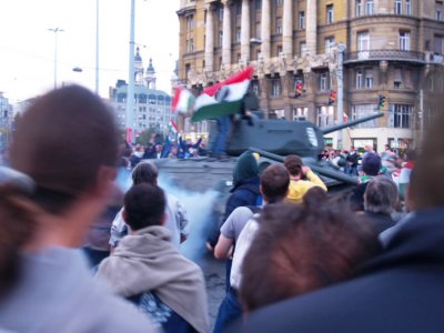 Budapest 23rd Oct commandeered T-34 - firkasz