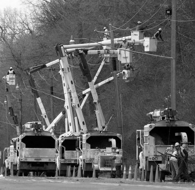 Men At Work on West 7th Street-Shirley