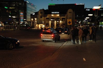 Waiting for a taxi