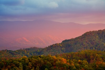 Sunset between the peaks