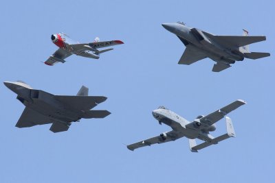 F-22A & F-86 & A-10 & F-15C Heritage Flight