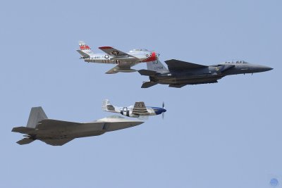 F-86 & F-15 & F-22A & P-15 Heritage Flight