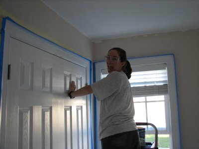 Andrea being silly edging the yellow
