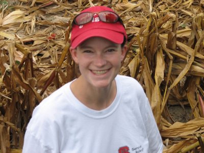Alli and cornstalks