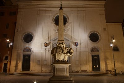 Bernini's Egyptian obelisk and marble elephant, Santa Maria sopra Minerva