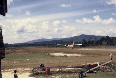 Bario Airport in Padang Pasir. Bario has a new airport now.