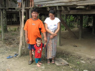 Penan family. We gave some angpows away.