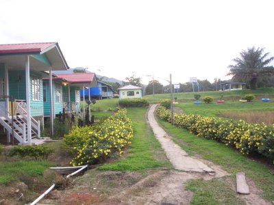 Village walkway which passes thru 2 rows of houses