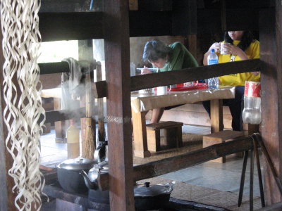 Another view of the fire place where rice is cooked