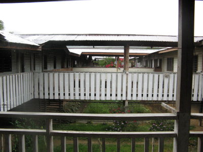 Adjoining section of the longhouse. The front is the rooms and the back left is the kitchen