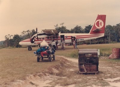 Twin Otter on the grass strip.