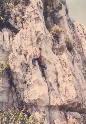WLF climbing Merapoh rock.