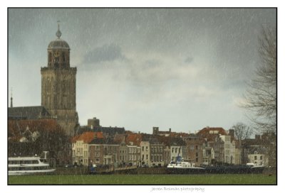 wet snow in focus