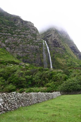 One of numerous waterfalls on the island of Flores, Azores