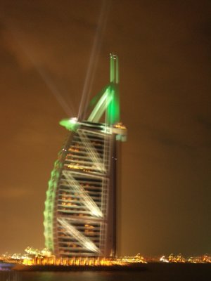 Burj Al-Arab at Night in Green.jpg