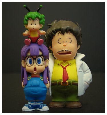 Arale Norimaki (hp), Gacchan (pN), Senbei Norimaki (hdL)