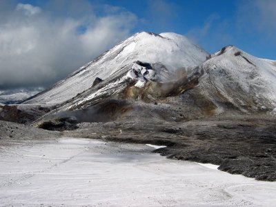 Red Crater and Mt Ngauruhoe after snow