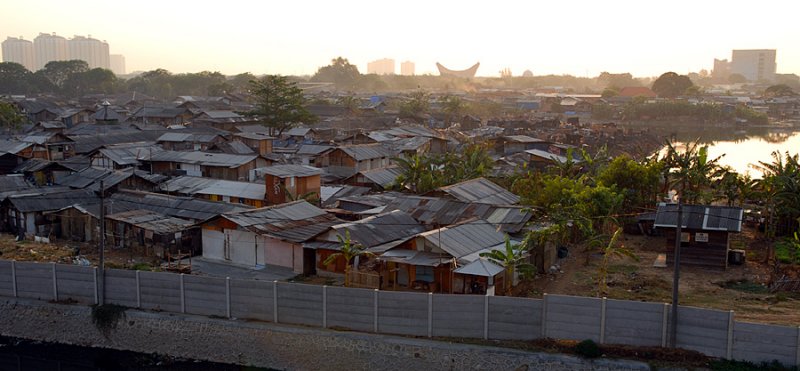 One of Jakartas many slum areas