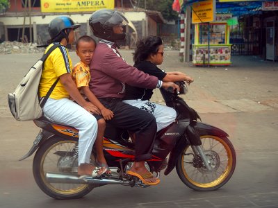How is it that the parents have helmets and the kids dont?