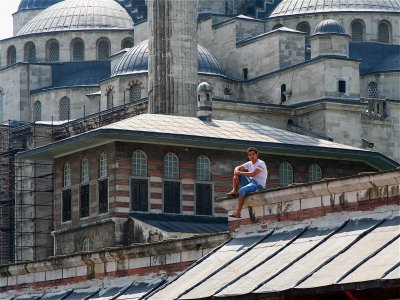 Man and the Blue Mosque