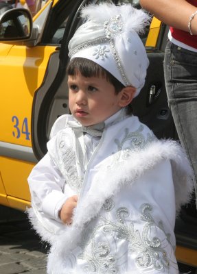 Dressed up to celbrate his circumcision