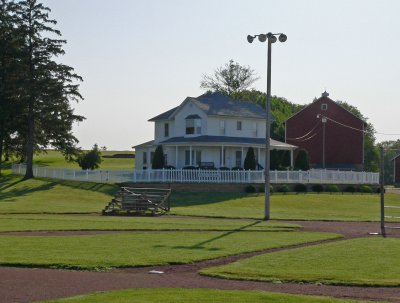 Field of Dreams house and baseball diamond