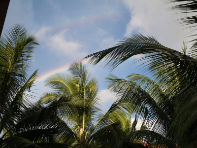 Double rainbow from the patio of the condo