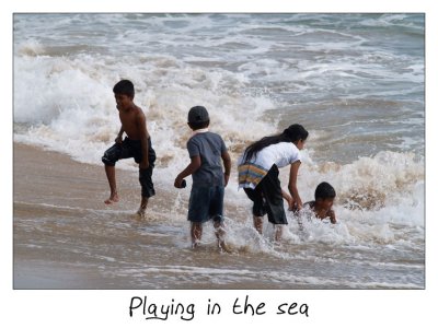 Playing in the sea