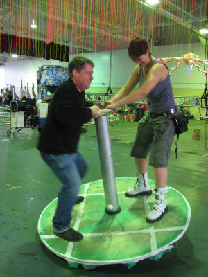 ivan & katja on the giant pogo stick!